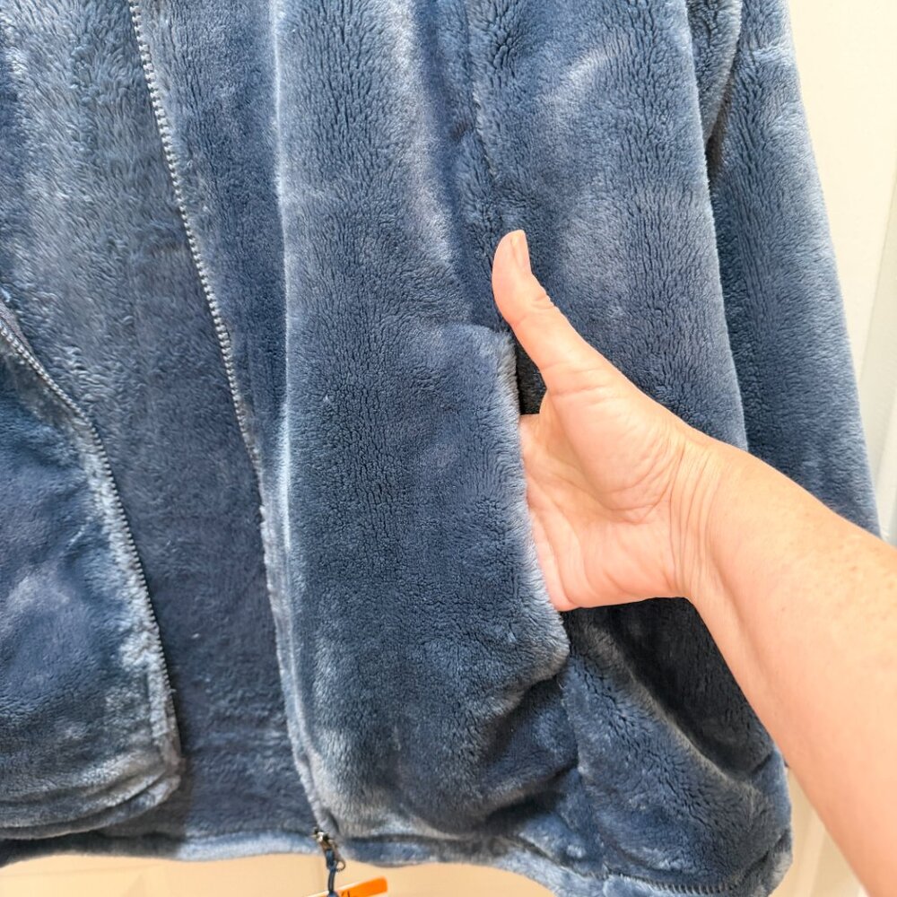 32 Degrees Women's Plush Jacket Size XXL Blue Full Zip Super Soft Lightweight - Picture 5 of 14